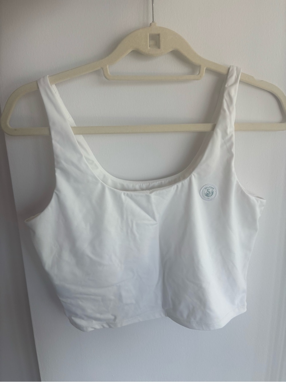 P.E Nation White Scoop Neck Sports Bra Top